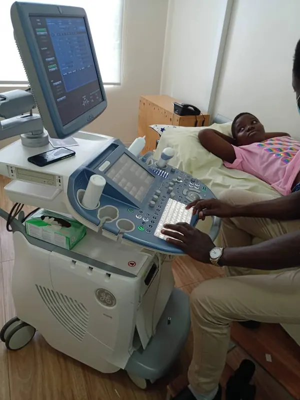 EHS clinician performing an ultrasound scan